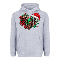 Heather Grey santa paws christmas heart Heavyweight Hoodie - MaliasSmallBusiness