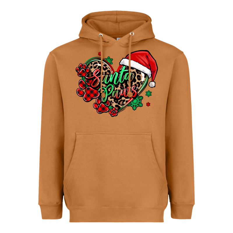 Santa Paws Christmas Heart Heavyweight Hoodie by MaliasSmallBusiness | Teevron