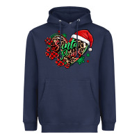 Navy santa paws christmas heart Heavyweight Hoodie - MaliasSmallBusiness