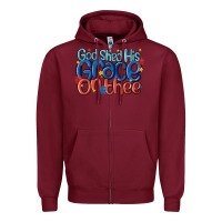Burgundy god shed his grace on the thee Zipper Hoodie - MaliasSmallBusiness