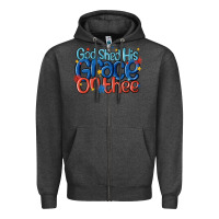Charcoal Heather god shed his grace on the thee Zipper Hoodie - MaliasSmallBusiness