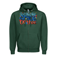 Sports Green god shed his grace on the thee Zipper Hoodie - MaliasSmallBusiness