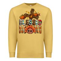 Antique Gold Western Blessed Mom With Cross Premium Sweatshirt - BundleAndBundleShop