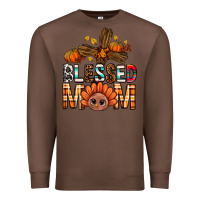 Chestnut Western Blessed Mom With Cross Premium Sweatshirt - BundleAndBundleShop