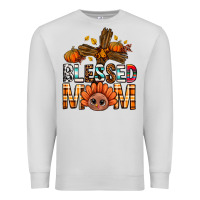 Dove Grey Western Blessed Mom With Cross Premium Sweatshirt - BundleAndBundleShop