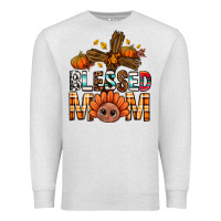 Oatmeal Heather Western Blessed Mom With Cross Premium Sweatshirt - BundleAndBundleShop
