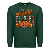 Sports Green Western Blessed Mom With Cross Premium Sweatshirt - BundleAndBundleShop