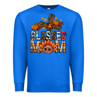 True Royal Western Blessed Mom With Cross Premium Sweatshirt - BundleAndBundleShop