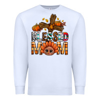 White Western Blessed Mom With Cross Premium Sweatshirt - BundleAndBundleShop