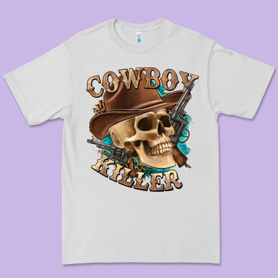 Premium Tee cowboy killer with skull