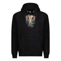 Black Western Aztec Bull Skull Premium Hoodie - Bettercallsaul