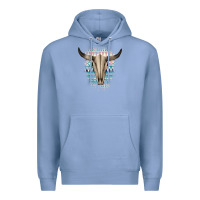 Colony Blue Western Aztec Bull Skull Premium Hoodie - Bettercallsaul