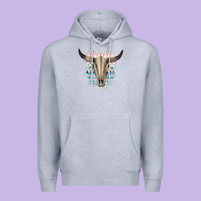 Western Aztec Bull Skull Premium Hoodie Designed By Bettercallsaul