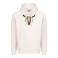 Pale Pink Western Aztec Bull Skull Premium Hoodie - Bettercallsaul