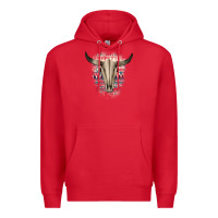 Red Western Aztec Bull Skull Premium Hoodie - Bettercallsaul