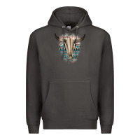Smoke Western Aztec Bull Skull Premium Hoodie - Bettercallsaul