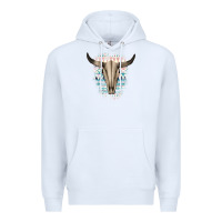 White Western Aztec Bull Skull Premium Hoodie - Bettercallsaul