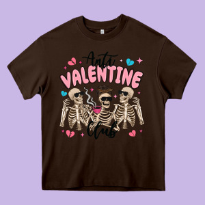 Anti Valentine Club Heavy Core Tee Designed By Maliassmallbusiness