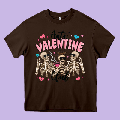 Anti Valentine Club Heavy Core Tee Designed By Maliassmallbusiness