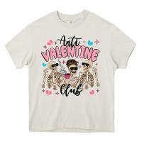 Cream anti valentine club Heavy Core Tee - MaliasSmallBusiness