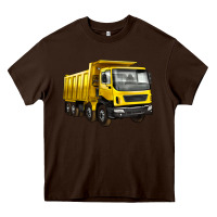 Chocolate Brown dump truck Heavy Core Tee - Artiststas