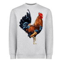 Heather Grey cockerel Heavyweight Sweatshirt - JahusDesignShop