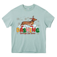 Arona dachshund through the snow Heavy Core Tee - MaliasSmallBusiness