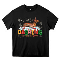 Black dachshund through the snow Heavy Core Tee - MaliasSmallBusiness