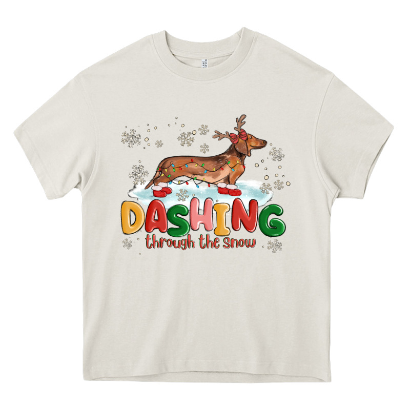 Dachshund Through The Snow Heavy Core Tee by MaliasSmallBusiness | Teevron