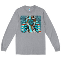 Heather Grey cross gemstone background Long Sleeve Tee - AdoDesignShop