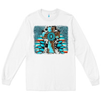 White cross gemstone background Long Sleeve Tee - AdoDesignShop