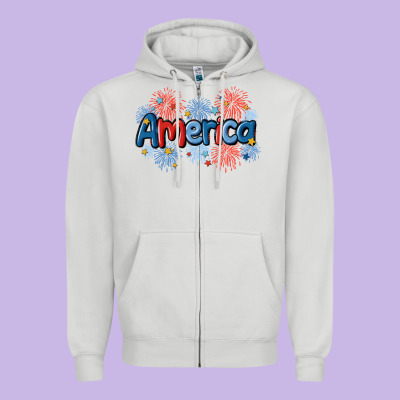 America Zipper Hoodie Designed By Maliassmallbusiness