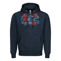 Navy America Zipper Hoodie - MaliasSmallBusiness