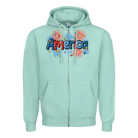 Seafoam America Zipper Hoodie - MaliasSmallBusiness