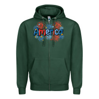 Sports Green America Zipper Hoodie - MaliasSmallBusiness