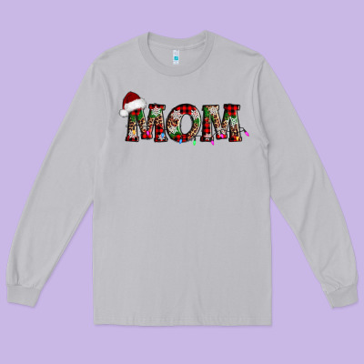 Christmas Mom Long Sleeve Tee Designed By Adodesignshop