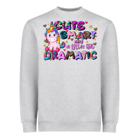 Heather Grey cute smart and a little bit dramatic Heavyweight Sweatshirt - JahusDesignShop