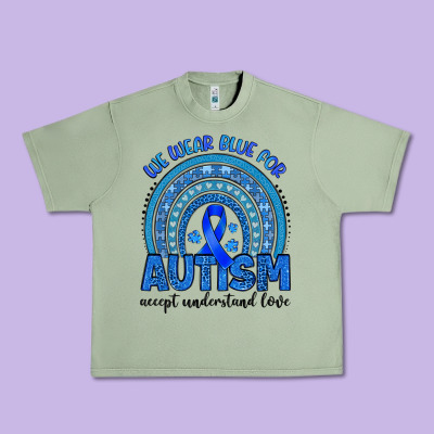 We Wear Blue For Autism Accept Understand Love Urban Heavy Tee Designed By Artiststas