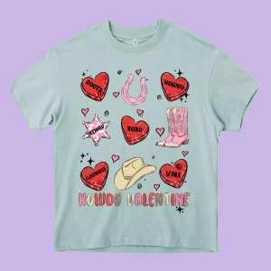 Howdy Valentine Copy Heavy Core Tee Designed By Maliassmallbusiness
