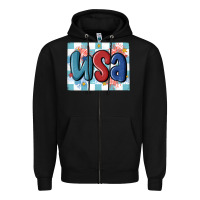 Black usa retro Zipper Hoodie - MaliasSmallBusiness
