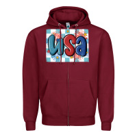 Burgundy usa retro Zipper Hoodie - MaliasSmallBusiness