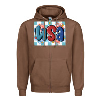 Chestnut usa retro Zipper Hoodie - MaliasSmallBusiness