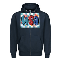 Navy usa retro Zipper Hoodie - MaliasSmallBusiness
