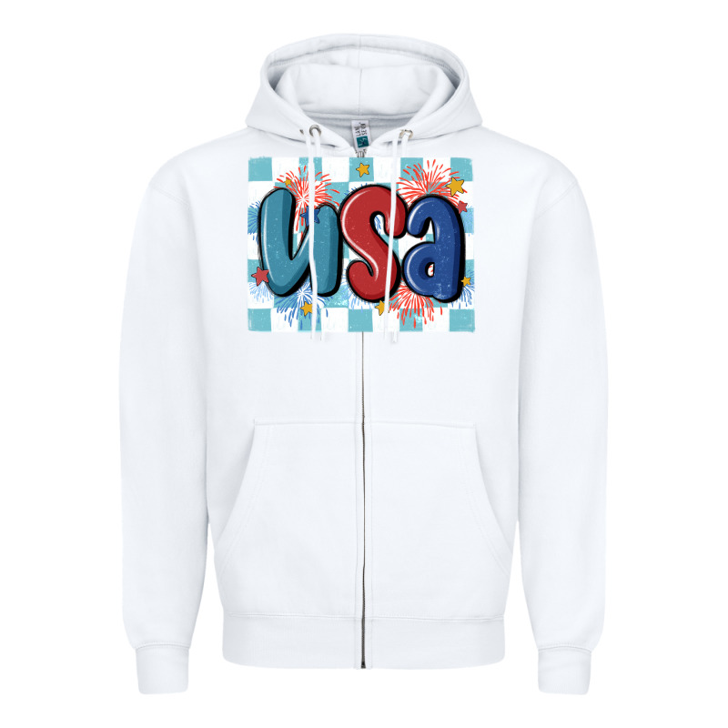 Usa Retro Zipper Hoodie by MaliasSmallBusiness | Teevron