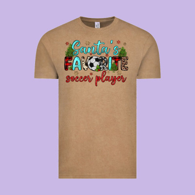 Santa S Favorite Soccer Player Vintage Tee Designed By Jahusdesignshop
