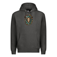 Charcoal Heather Western Gemstone Bull Skull Premium Hoodie - Bettercallsaul