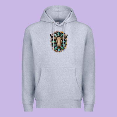 Western Gemstone Bull Skull Premium Hoodie Designed By Bettercallsaul