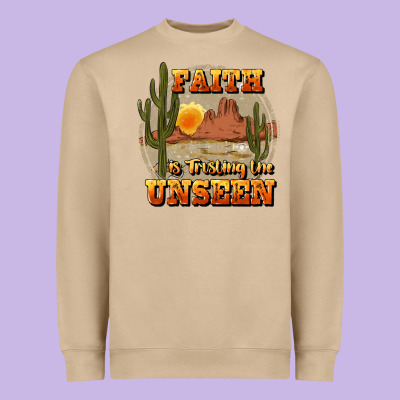 Faith Is Trusting The Unseen Heavyweight Sweatshirt Designed By Jahusdesignshop