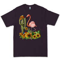 Plum flamingo with cactus and sunflowers Premium Tee - BarkalooDesign