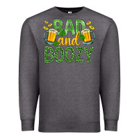 Charcoal Heather Bad And Boozy St. Patricks Premium Sweatshirt - BundleAndBundleShop